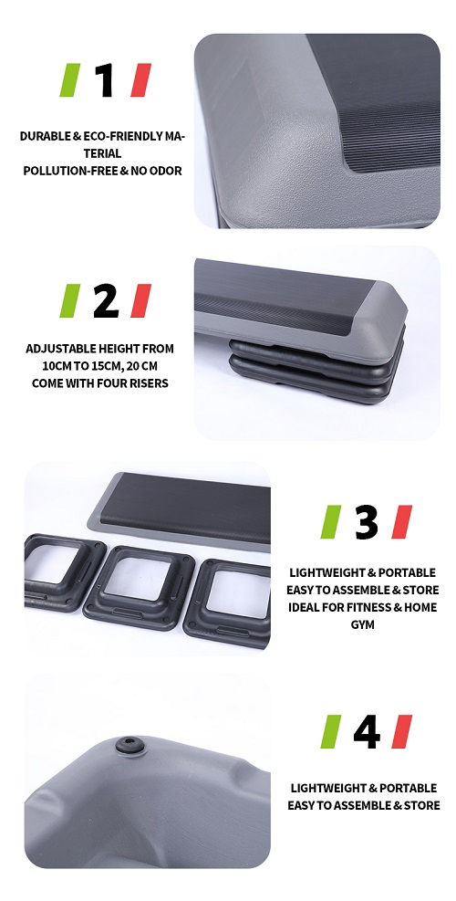 Scheda a gradini regolabile Fitness in plastica a basso costo piattaforma aerobica Scheda a gradini regolabile Fitness in plastica a basso costo piattaforma aerobica