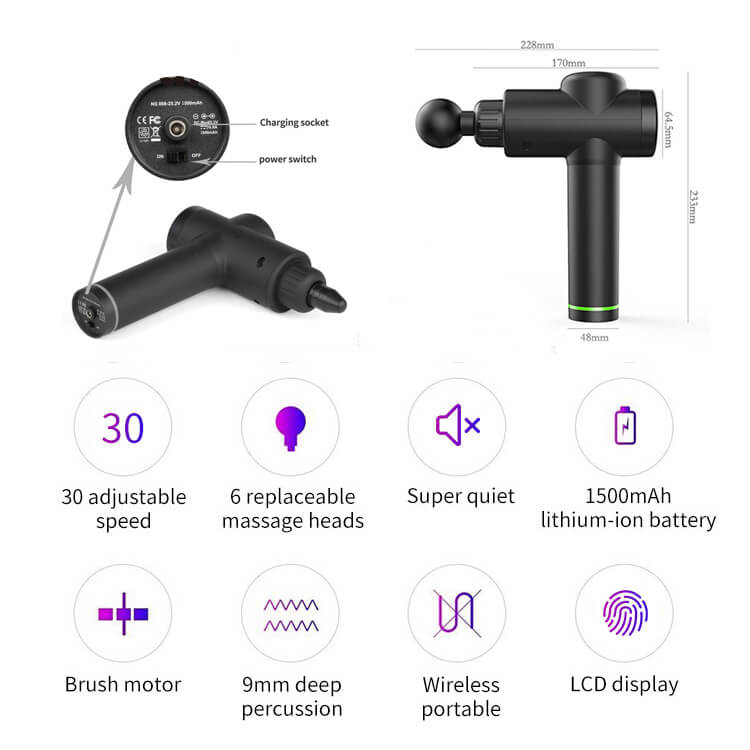 6 teste massaggio pistola