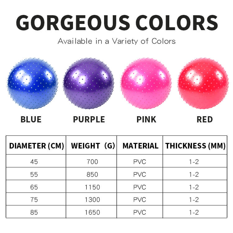 PVC Yoga Ball with Massage Points PVC Yoga Ball with Massage Points