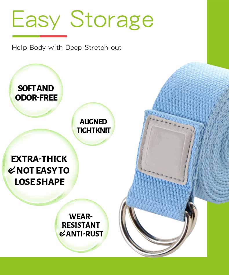 Cinturino da yoga non elastico all'ingrosso con fibbia Cinturino da yoga non elastico all'ingrosso con fibbia