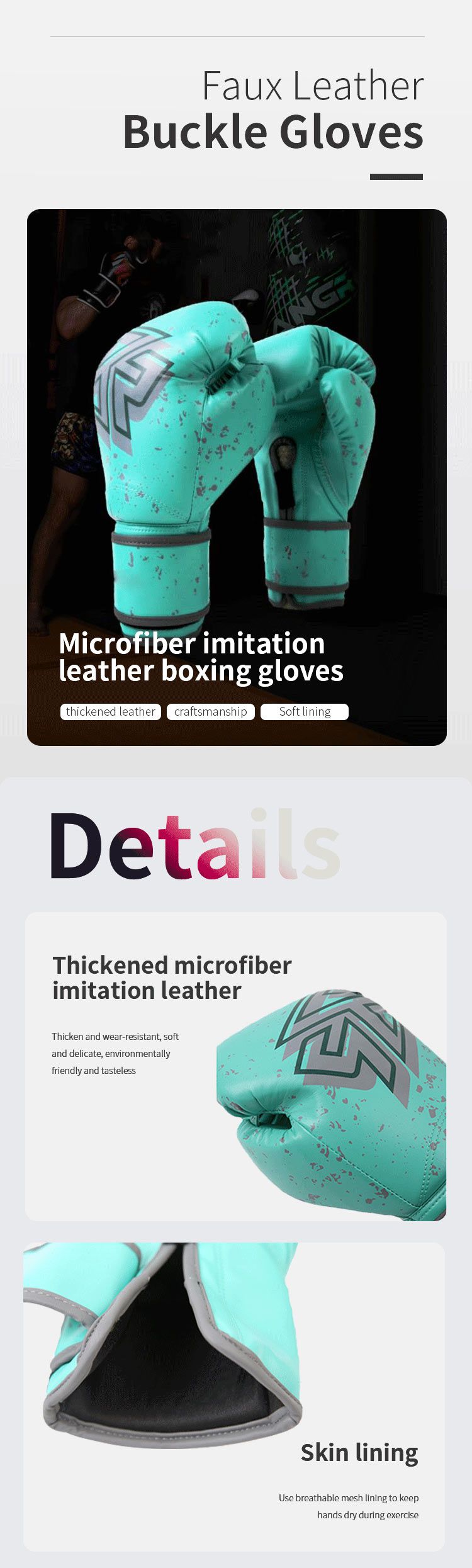 Guanti con fibbia in pelle finta