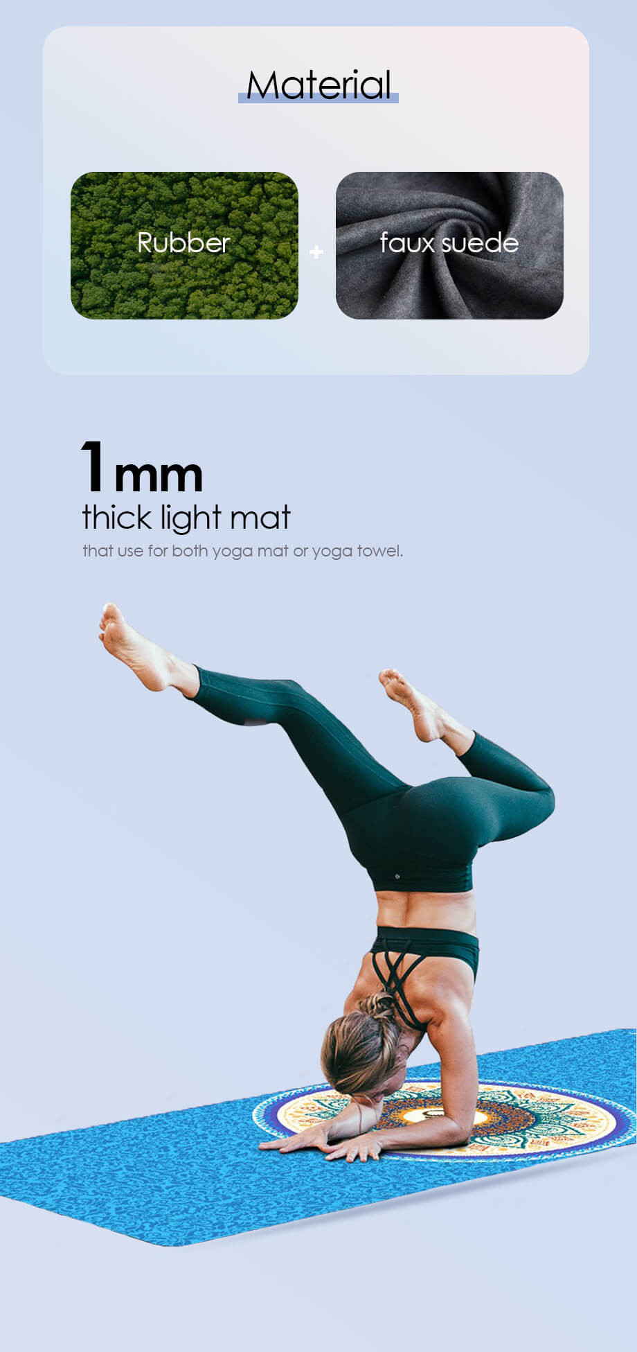 Asciugamano da yoga da viaggio forzabile Asciugamano da yoga da viaggio forzabile