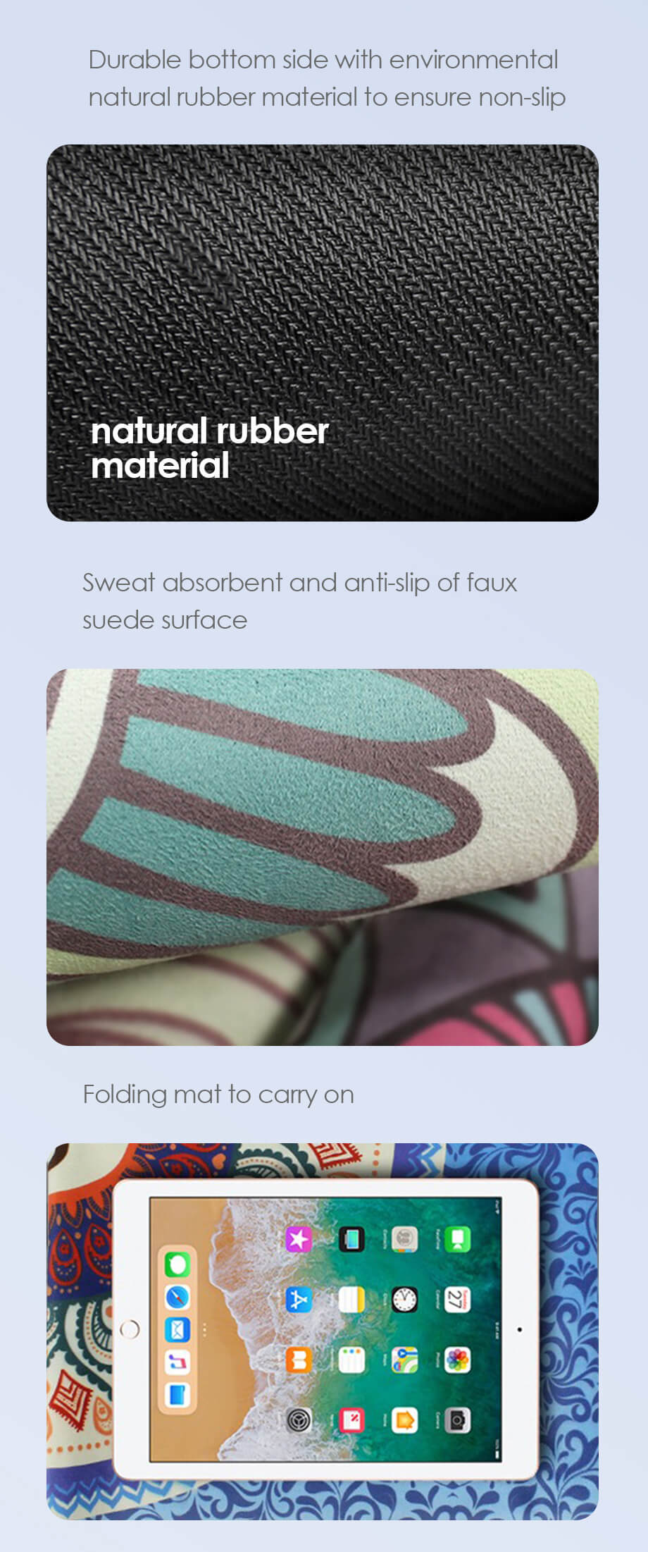 Asciugamano da yoga da viaggio forzabile Asciugamano da yoga da viaggio forzabile