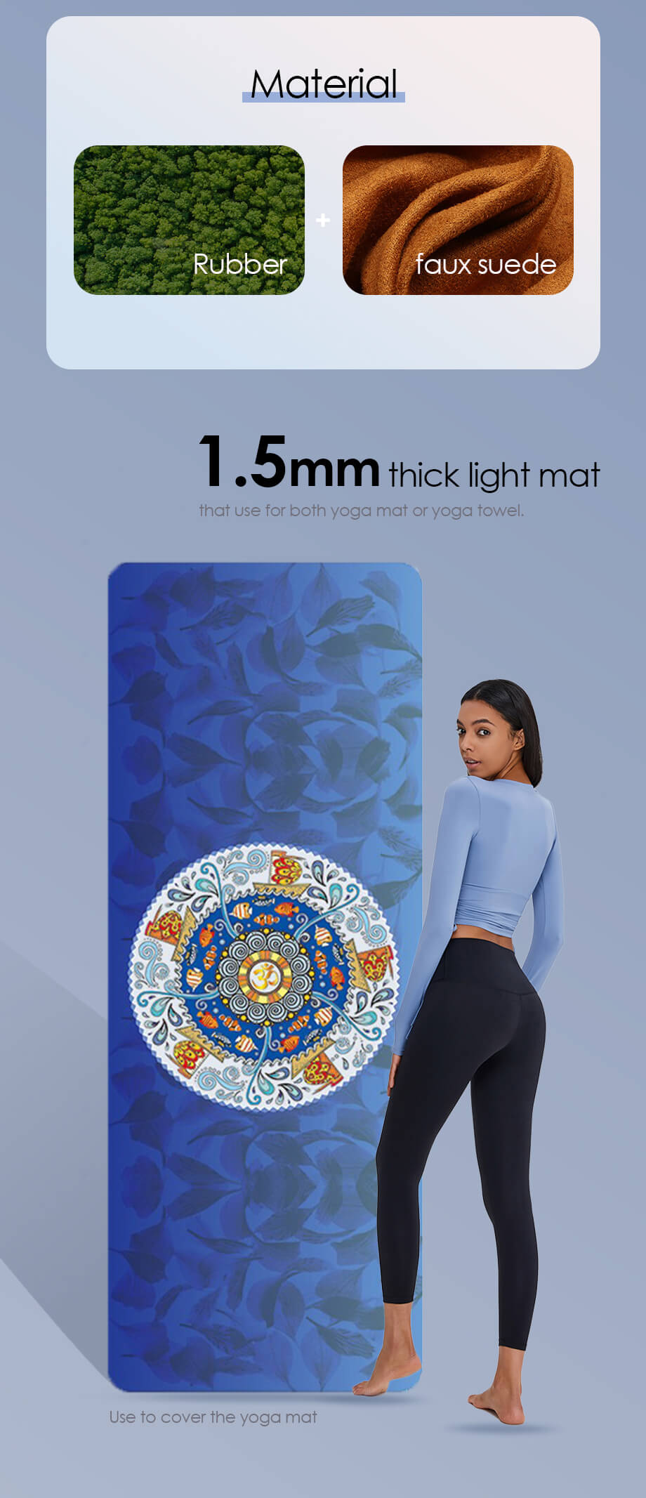 Asciugamano da yoga non slip portatile