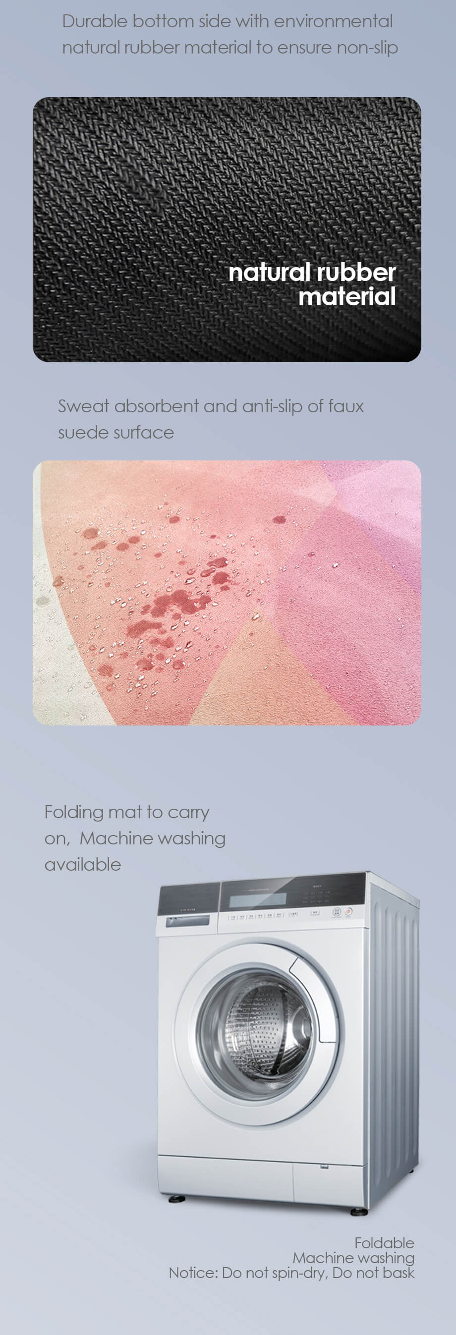 Asciugamano da yoga non slip portatile