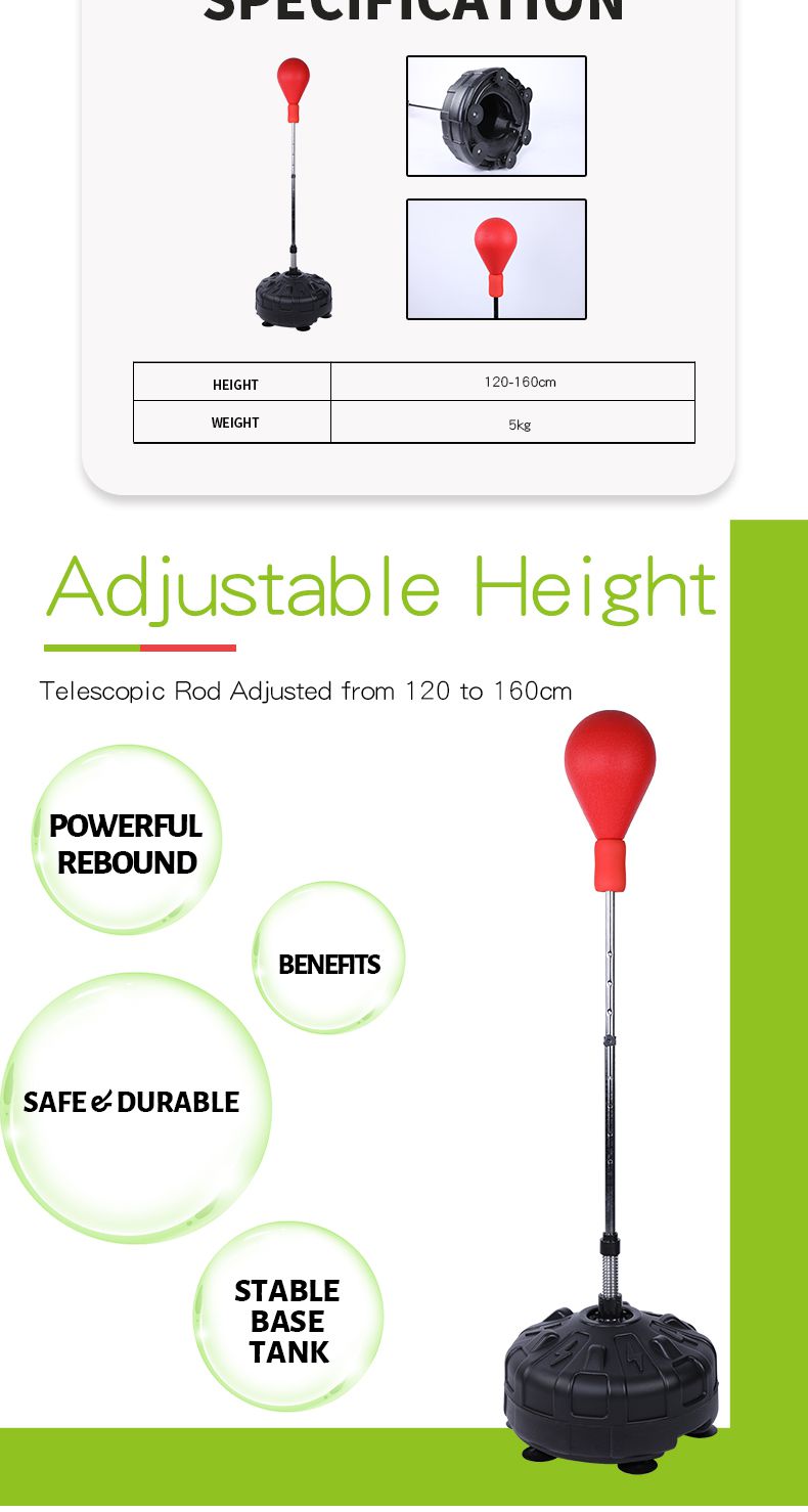 Borsa da boxe per pugno di pulizia in piedi