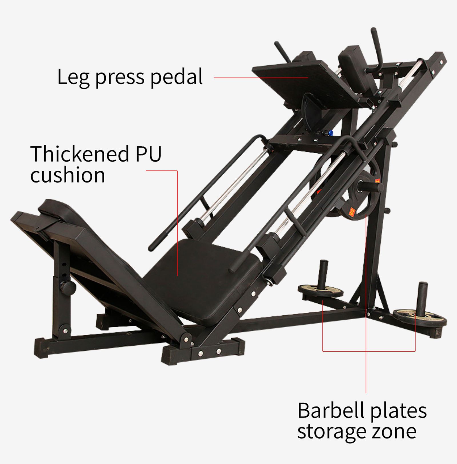 Macchina per pressione della gamba doppia funzionale Macchina per pressione della gamba doppia funzionale