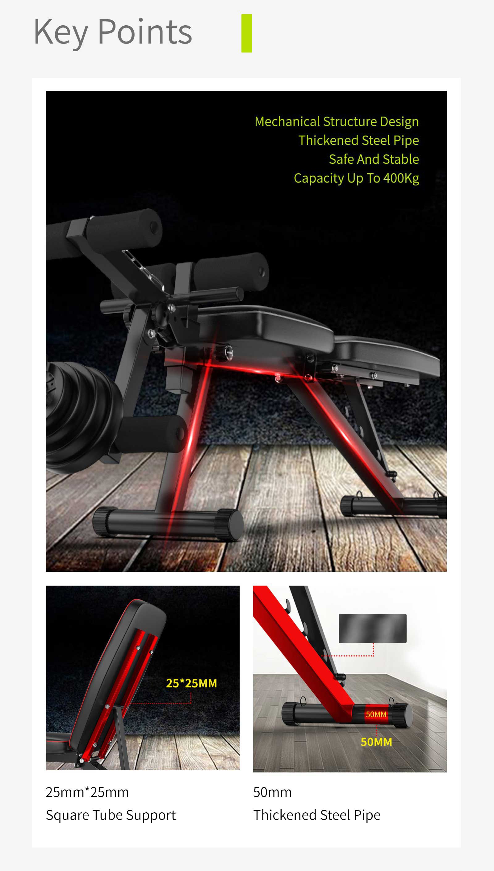 Panca pieghevole Premere Banco di manubri Panca pieghevole Premere Banco di manubri