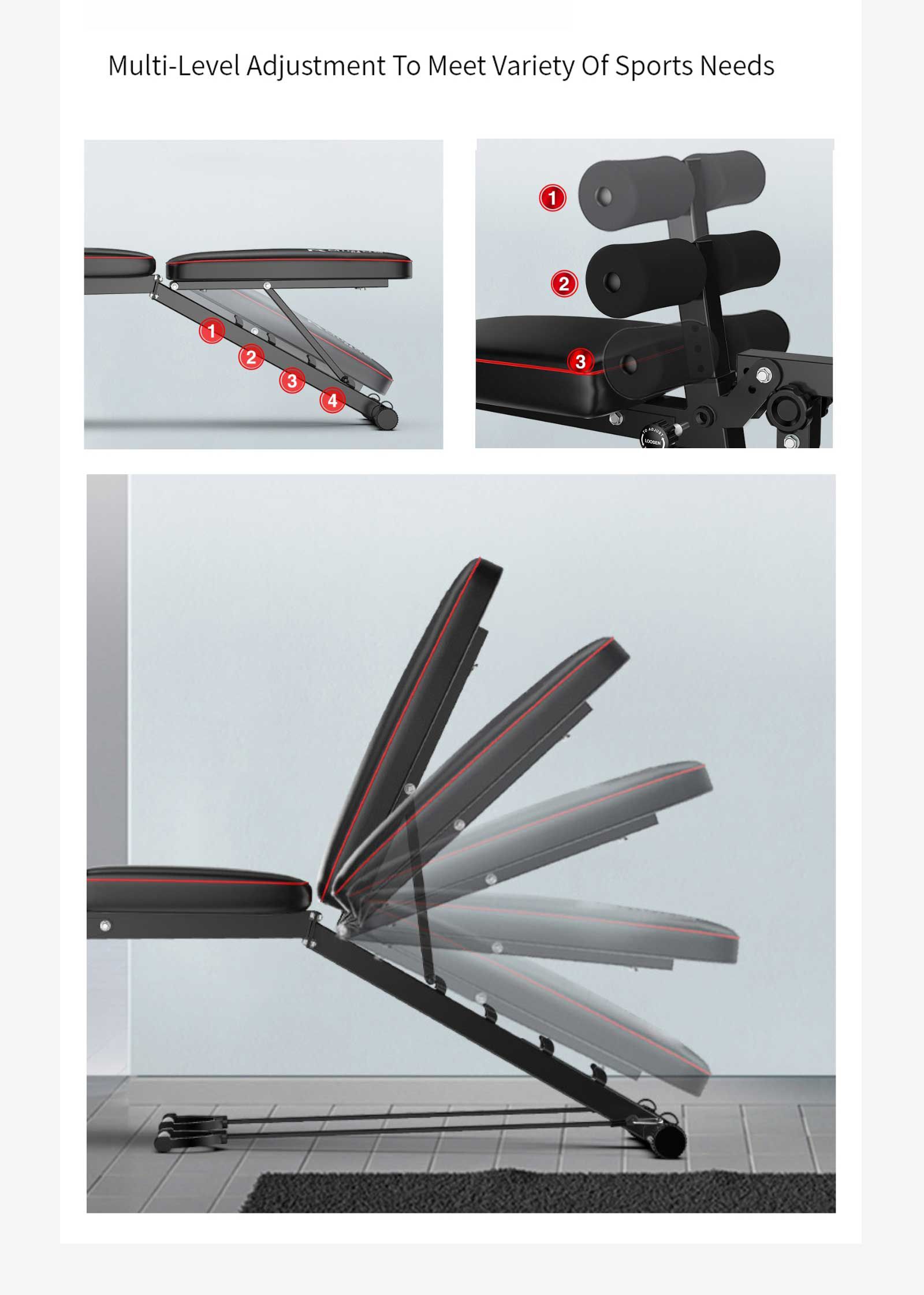 Panca pieghevole Premere Banco di manubri Panca pieghevole Premere Banco di manubri