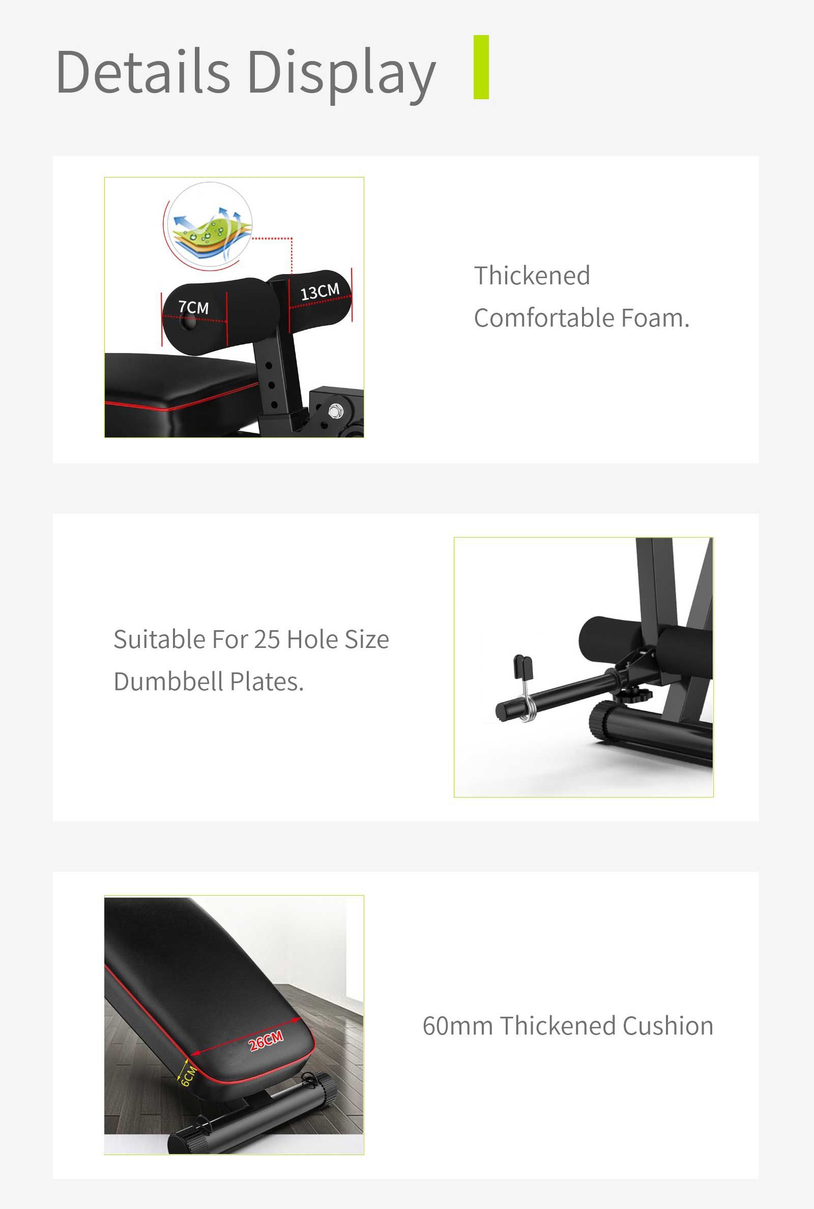 Panca pieghevole Premere Banco di manubri Panca pieghevole Premere Banco di manubri