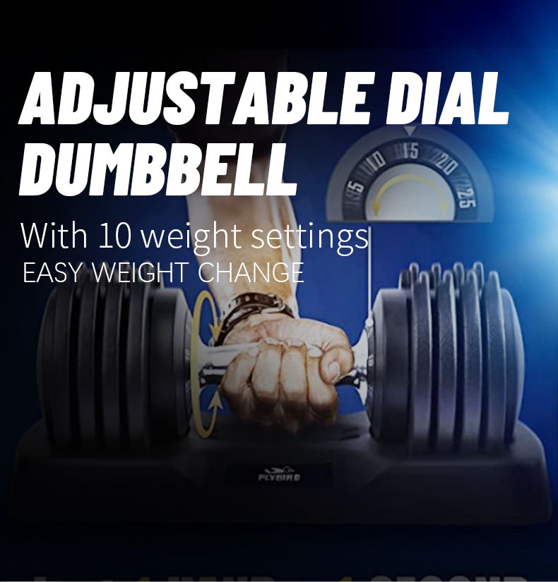 Dumbbell regolabile con sistema di quadrante Dumbbell regolabile con sistema di quadrante