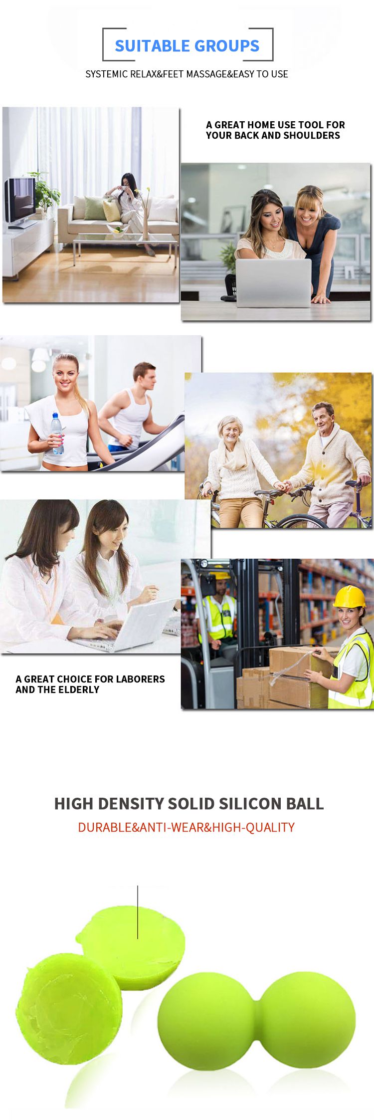 Palla da massaggio squeezabile in silicone