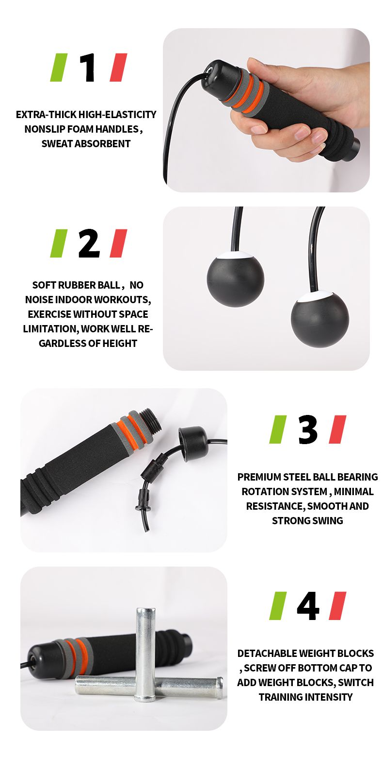 Cuscinetti all'ingrosso cuscinetto in acciaio corde di salto in acciaio con due blocchi ponderati in fabbrica