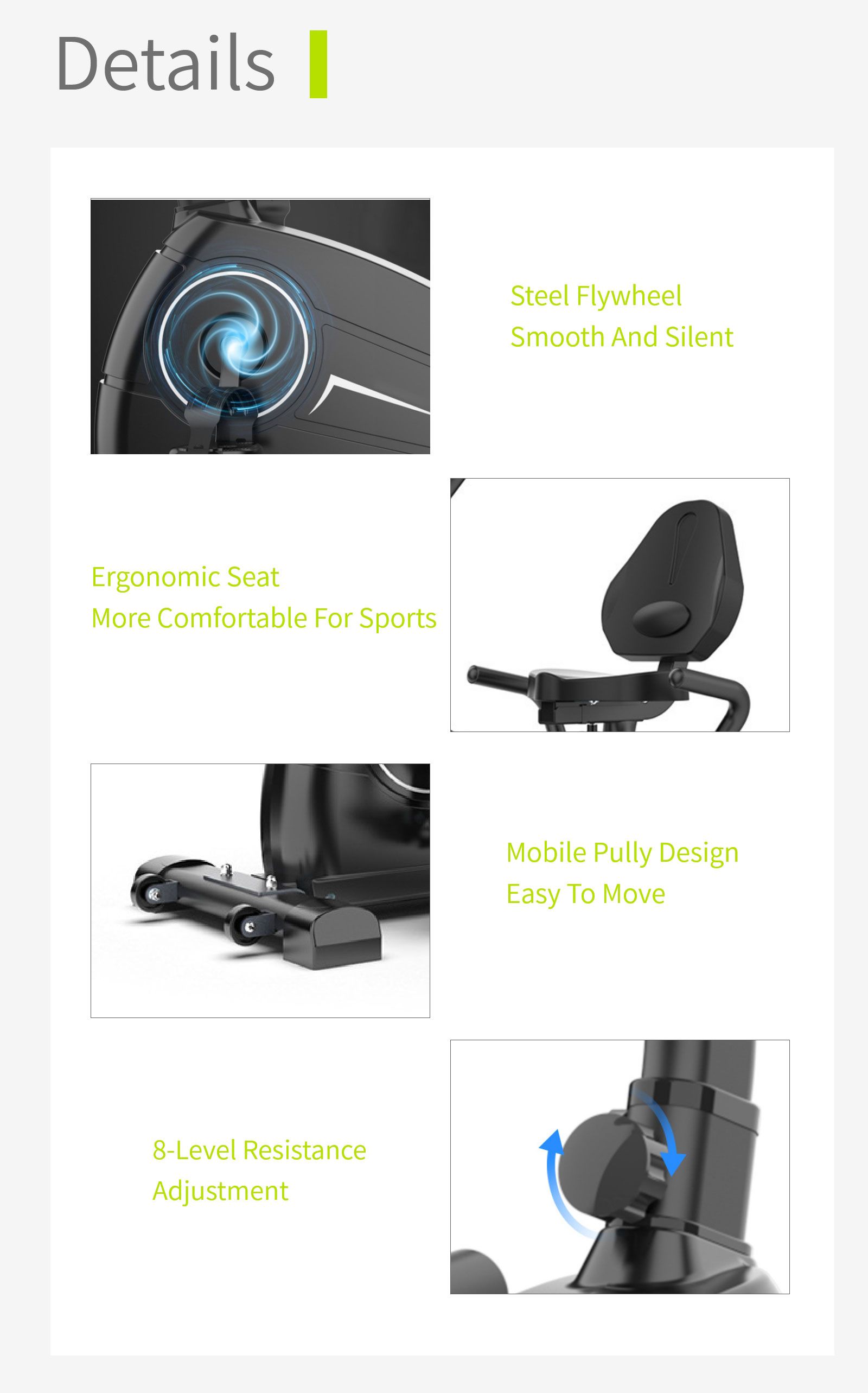 Bici da esercizi recumbenti per la casa