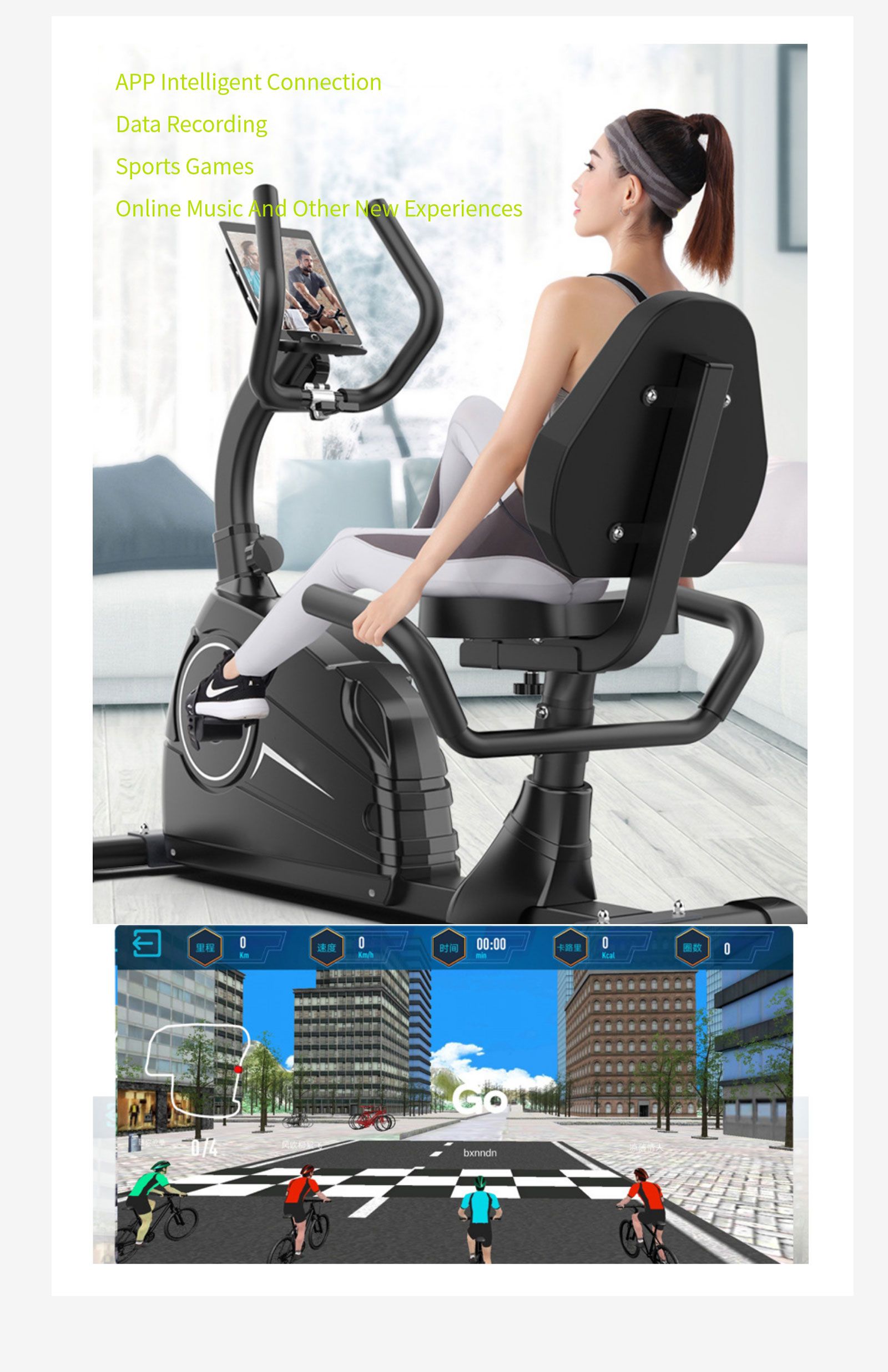 Bici da esercizi recumbenti per la casa