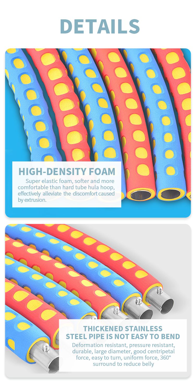 Hoop hula ponderato con massaggio bump