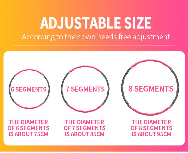 Hoop hula staccabile in cotone in cotone in PVC Hoop hula staccabile in cotone in cotone in PVC