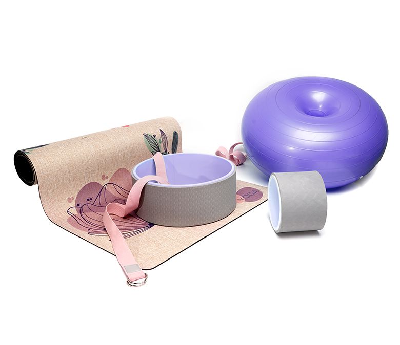 Set di tratto di mat di yoga di lino