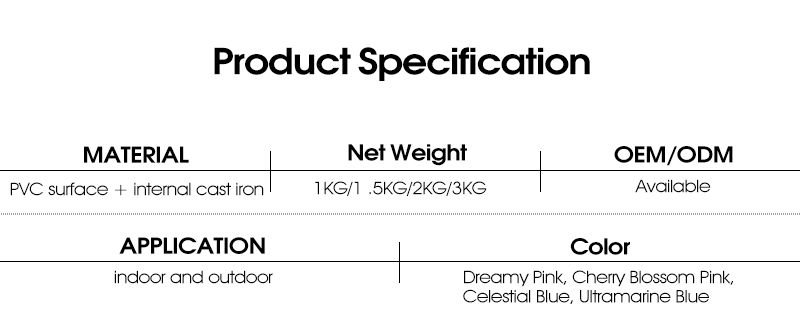 PVC Color Color Cast Iron Iron Hosso Subbell per donne