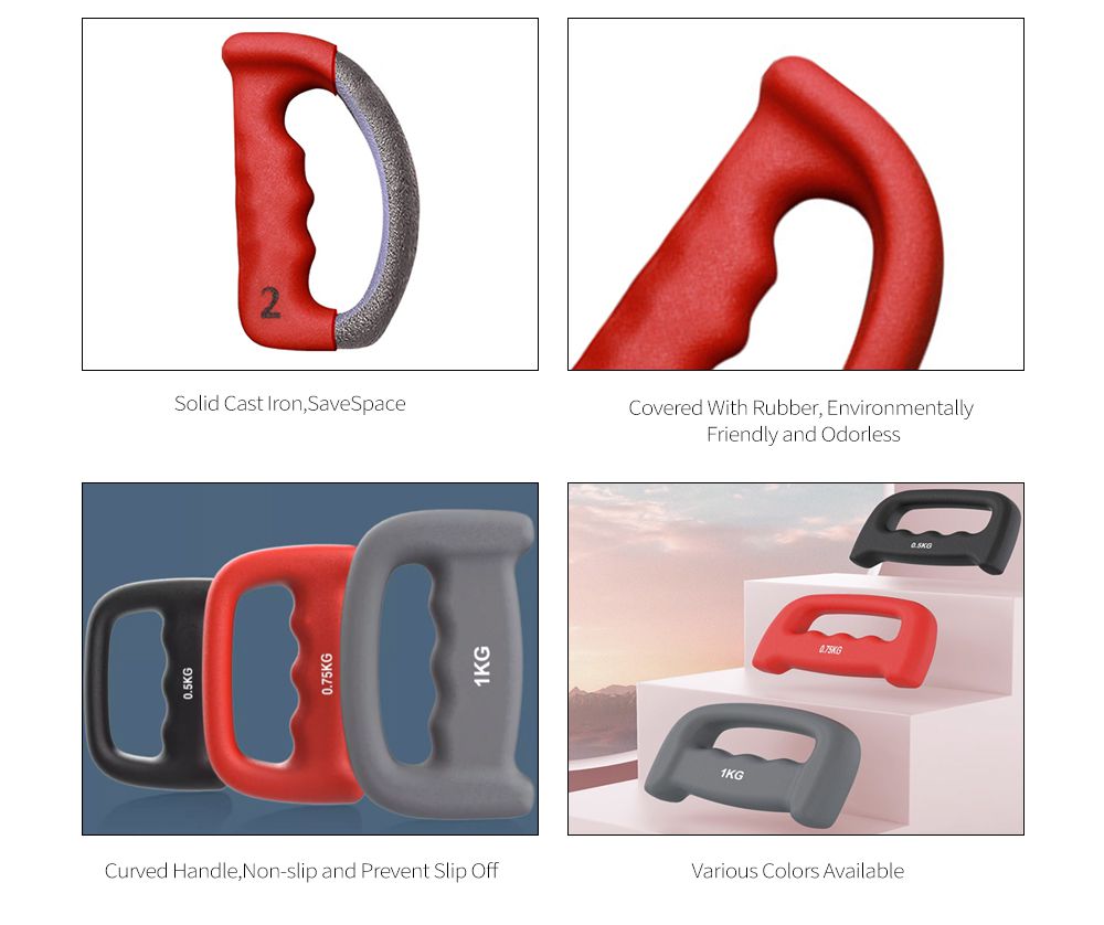 Mini manubri a forma di D in neoprene all'ingrosso per donne e bambini