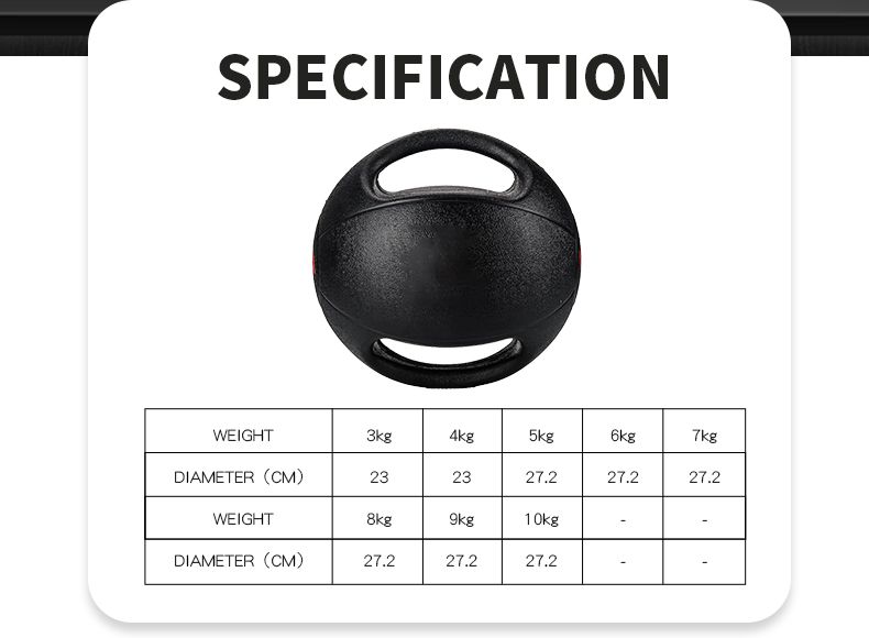 Robusta sfera di medicina in gomma con doppia presa