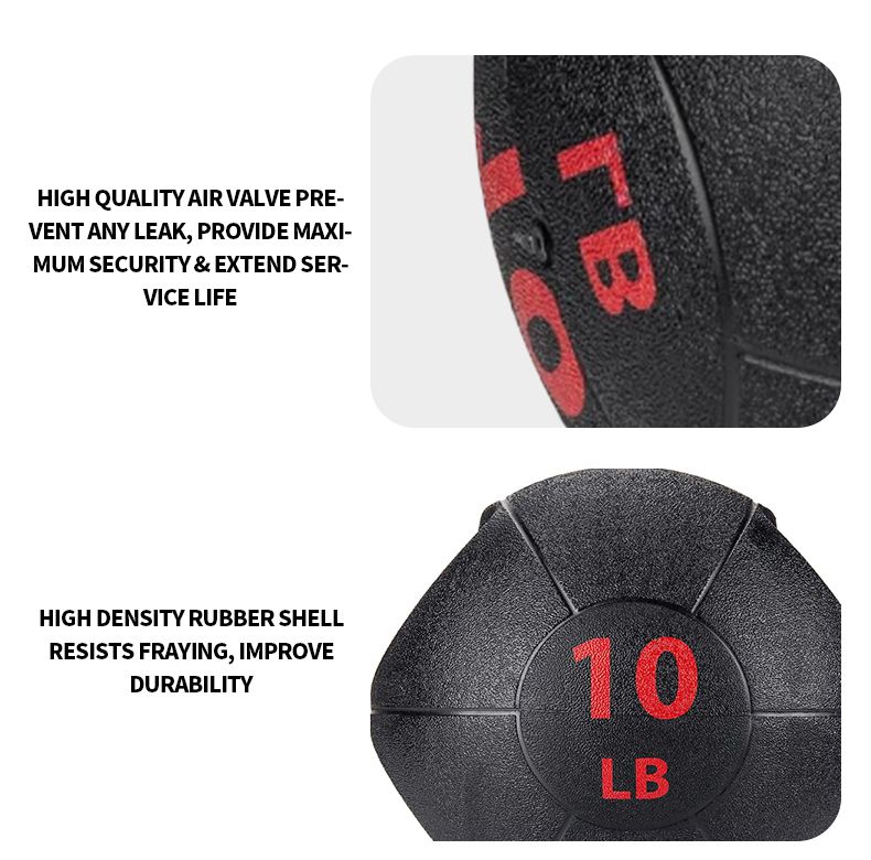 Robusta sfera di medicina in gomma con doppia presa