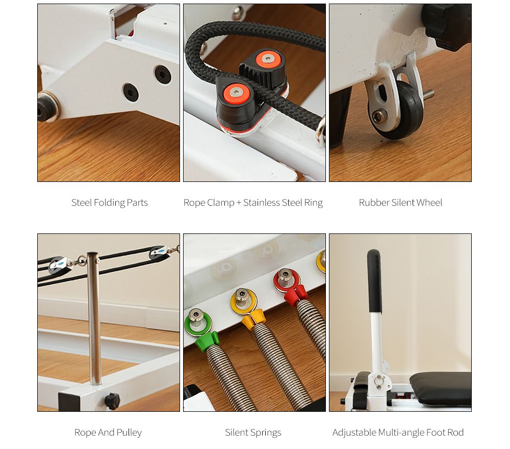 Riformatore di pilates portatili in acciaio