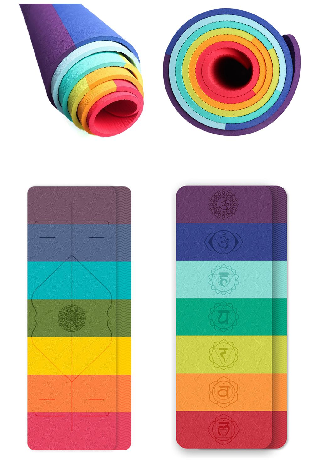 Tappetino yoga a blocchi di colore TPE