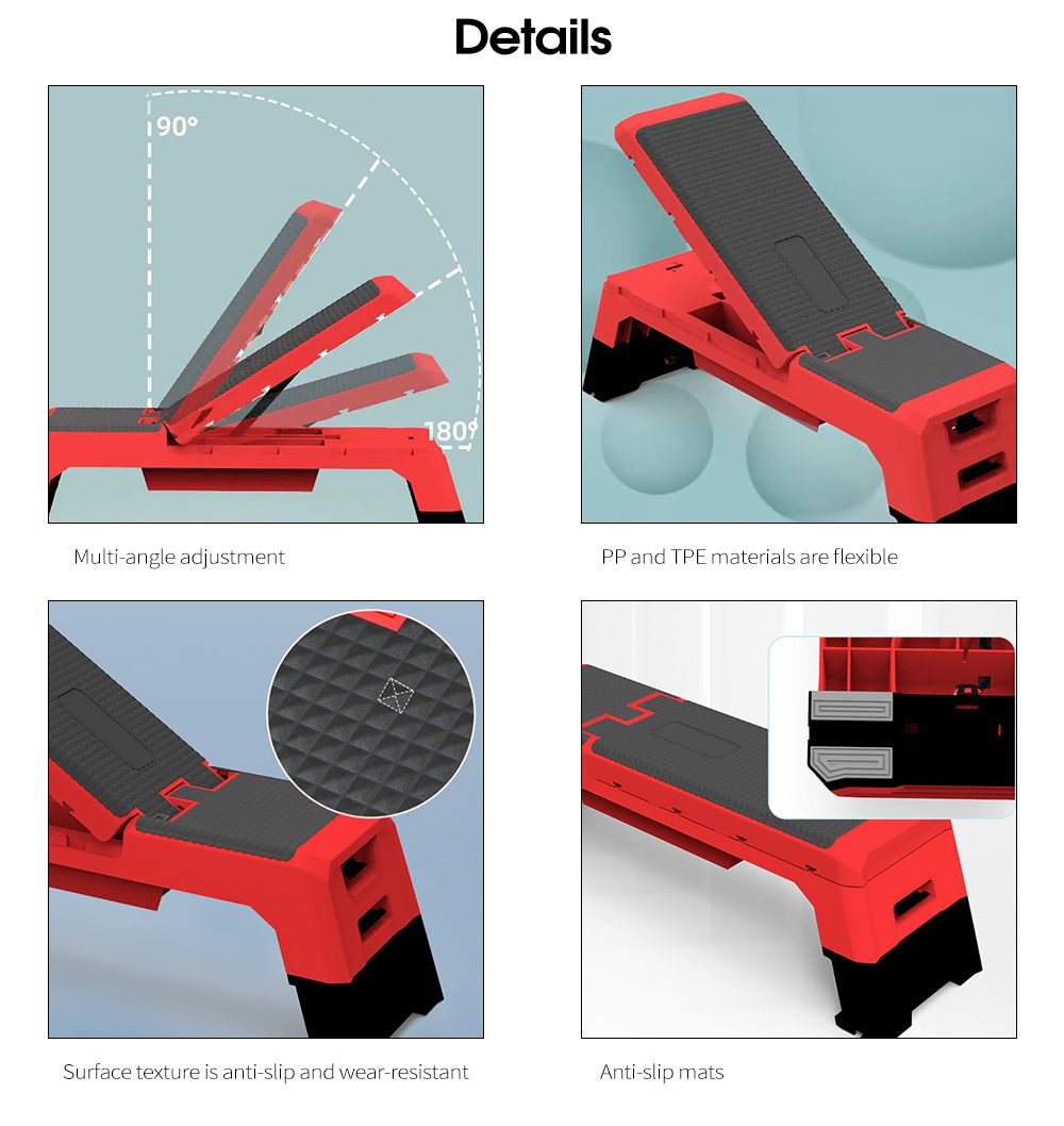 Piattaforma di gradini regolabili in PP TPE Piattaforma di gradini regolabili in PP TPE