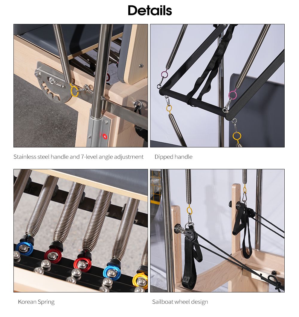 3 su 1 Maple Reformer Yoga Pilates Reformer Full Trapeze