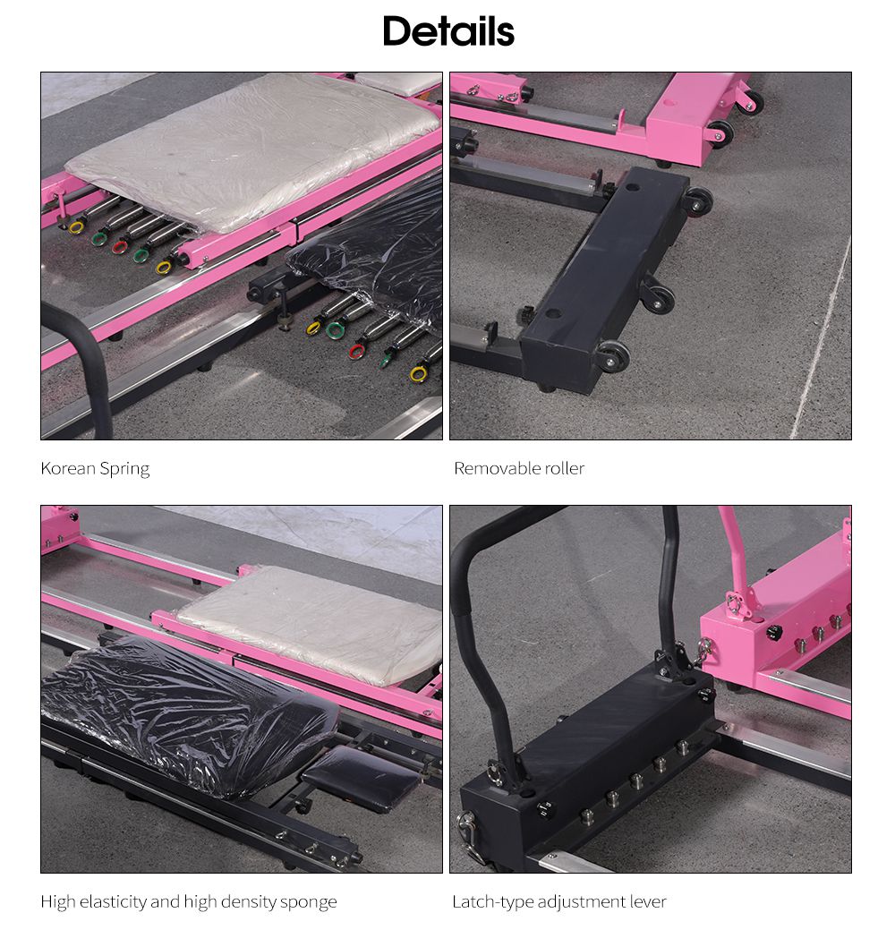 Nuovo riformatore di pilates in acciaio pieghevole di alta qualità