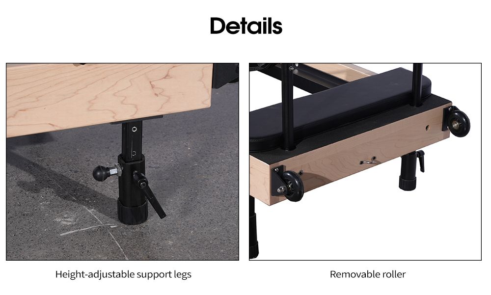 Mapero pieghevole Pilates Riformatore (altezza della gamba regolabile)