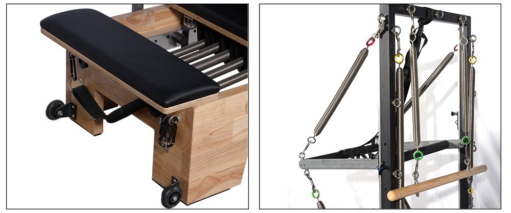 USARE COMUNITO ESERCIZIO CORPO SLIDE CORE LETTO COVERE IN LEGNO PILATES RIFORMER MIUTO TRAPEZIONE CON TOWER