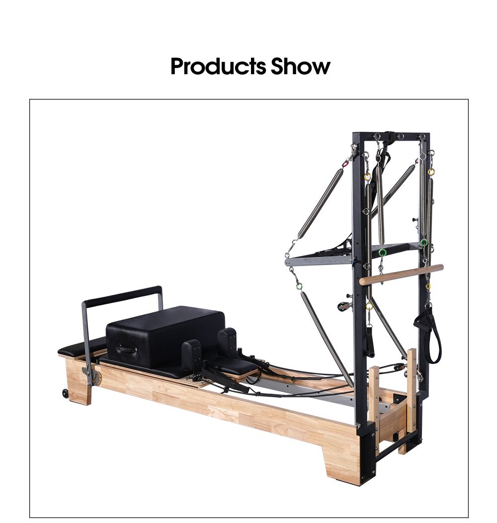 USARE COMUNITO ESERCIZIO CORPO SLIDE CORE LETTO COVERE IN LEGNO PILATES RIFORMER MIUTO TRAPEZIONE CON TOWER