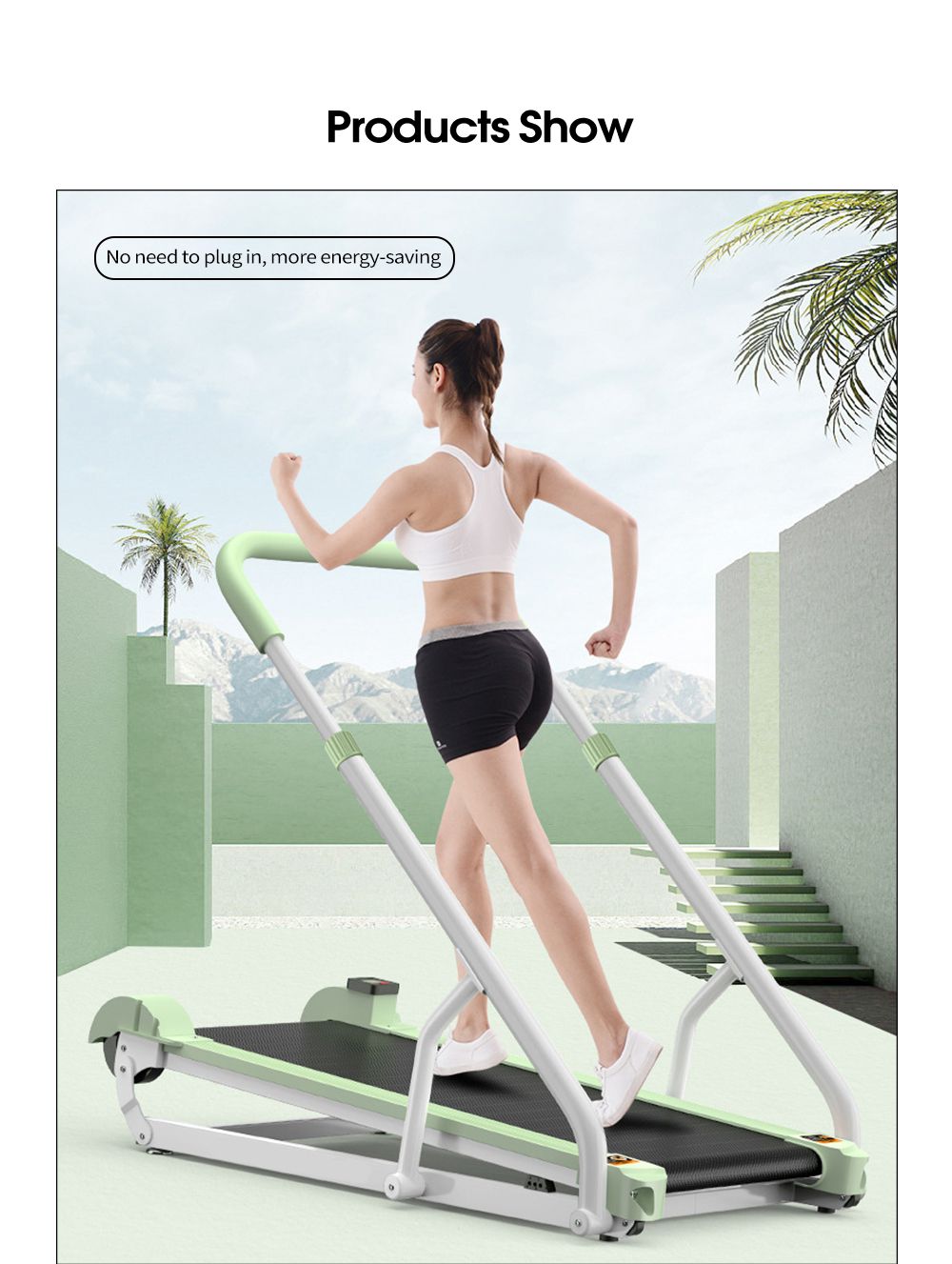 Tapis roulant di piega non potente.