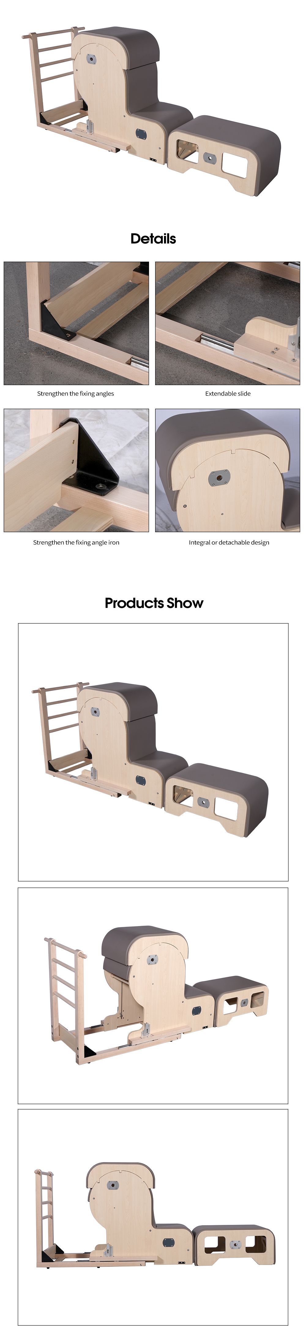 Set di barili sedia a braccio di maplo pilates