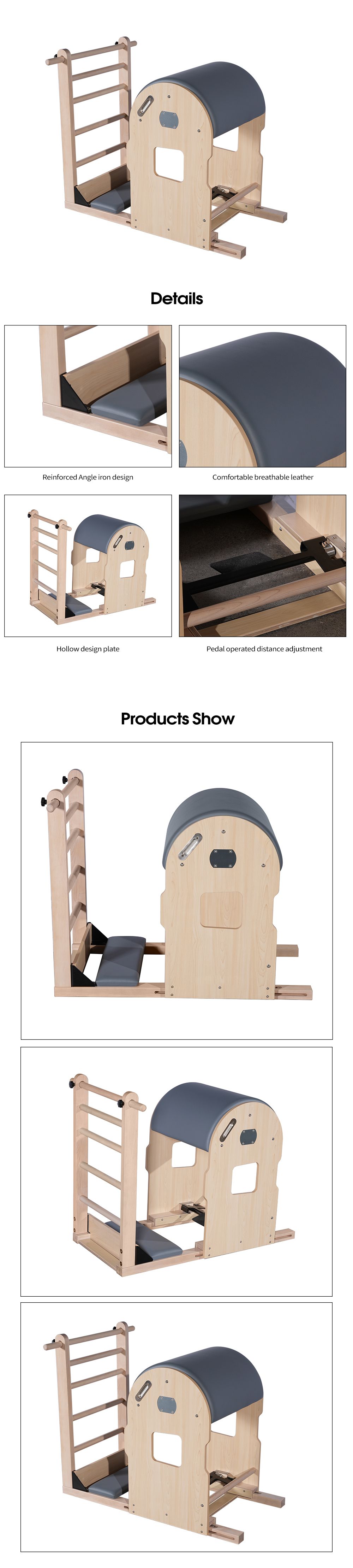 Regolazione dei piedi d'acero Pilates Barrel