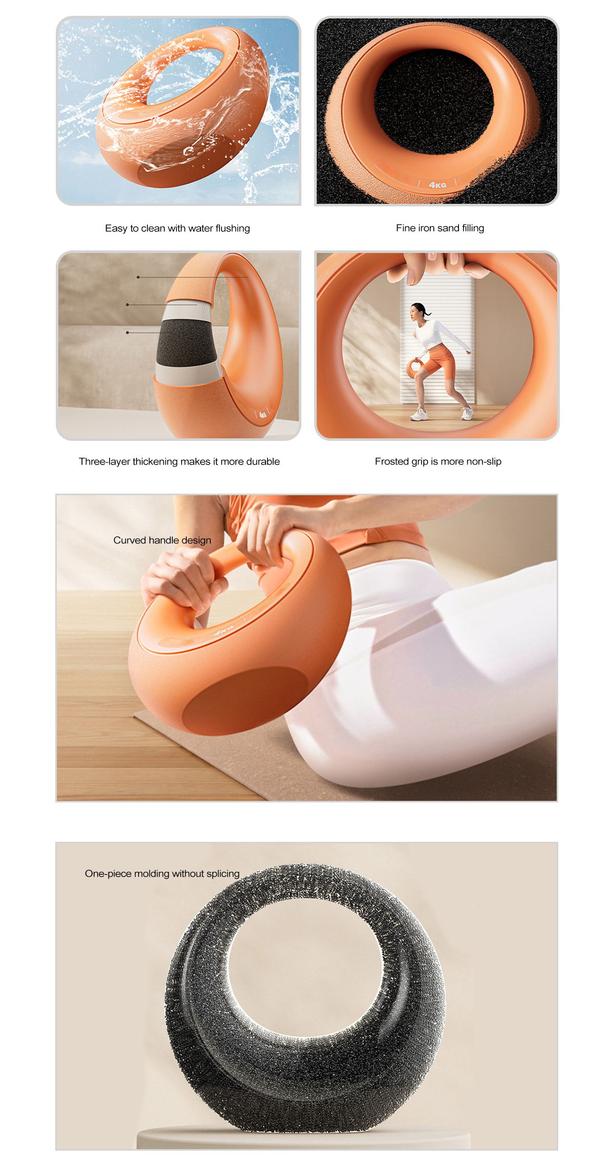 Kettlebell morbido in PVC con ripieno di sabbia fine