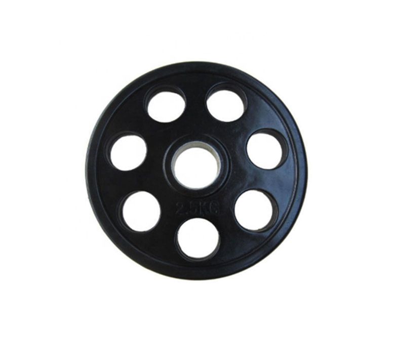 Piatto di peso con bilanciere in gomma a sette fori neri