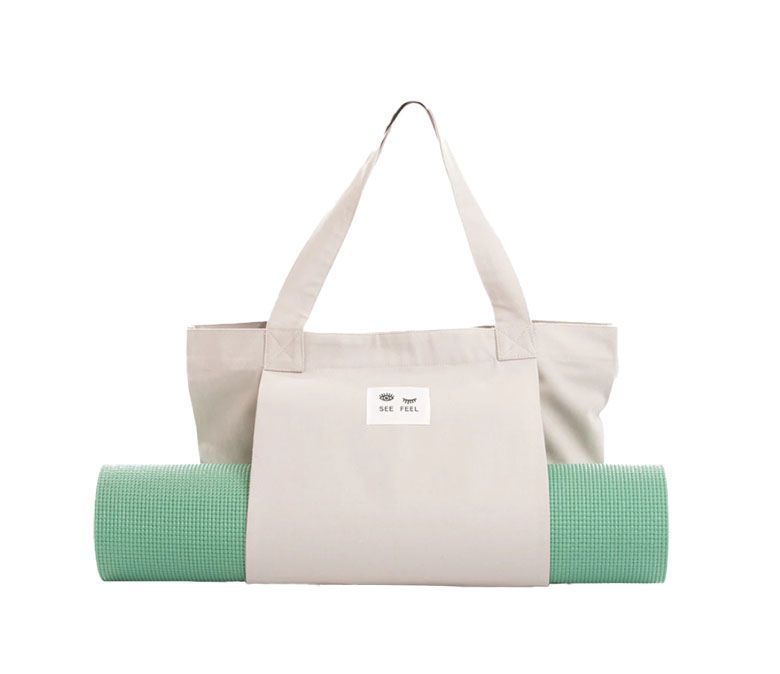 TOTE BAM CANVAS con tasca del vettore di tappetini da yoga