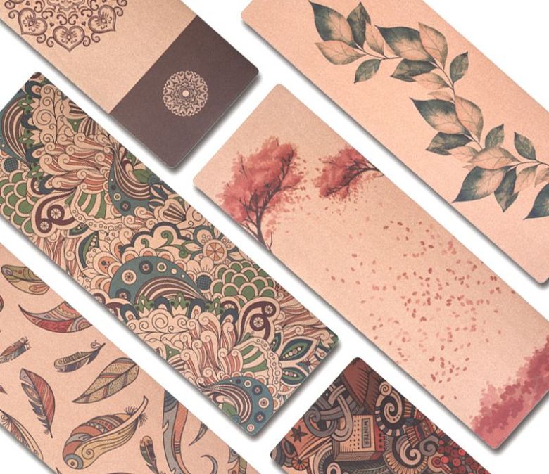 Tappetino da Yoga in Gomma Naturale Stampato Botanico