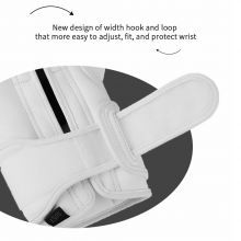 Guanti di boxe personalizzati fissi. Possiamo personalizzare il modo fisso di guanti da boxe in base alle tue esigenze, come puoi ordinare diverse dimensioni di gancio e loop e il design del fissaggio. È inoltre disponibile con lacci di scarpe da scarpe o composito di scarpe da scarpe e design in velcro.