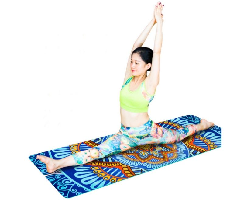 Tappetino da yoga stampato in pelle scamosciata in pelle scamosciata di alta qualità