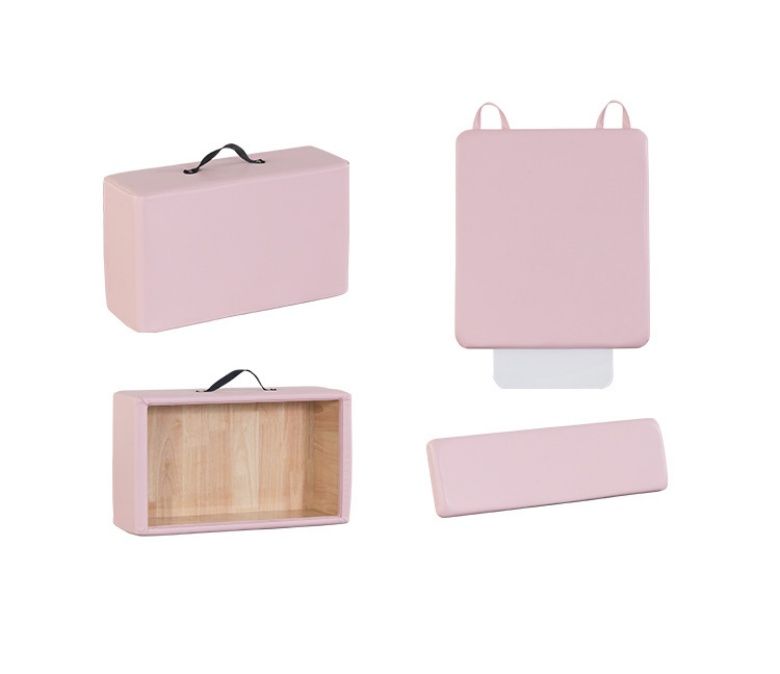 Attrezzatura di pilates rosa in quercia dipinta bianca