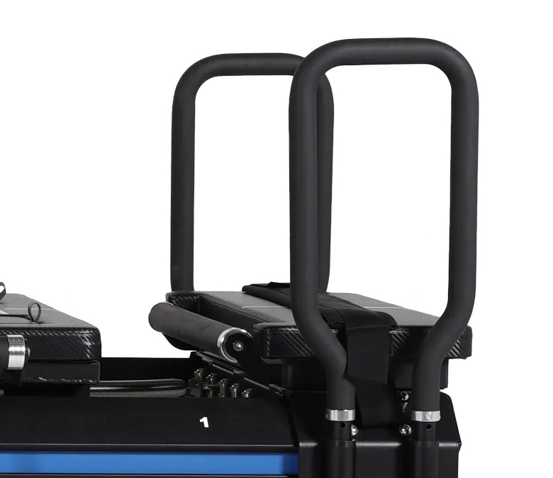 Attrezzatura per riformatore di grandi pilates blu vaso