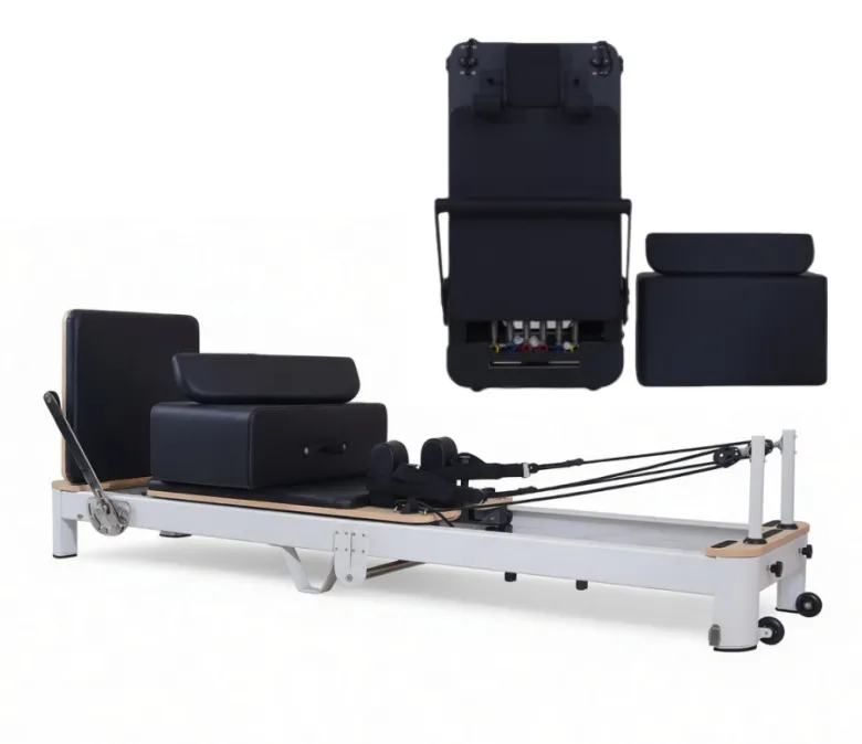 Reformer Pieghevole Per Pilates In Alluminio Bianco In Vendita