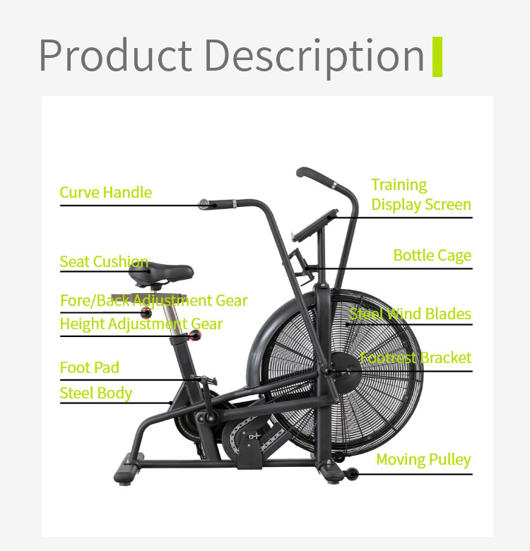 Bici di resistenza al vento aerobica per il fitness aerobico