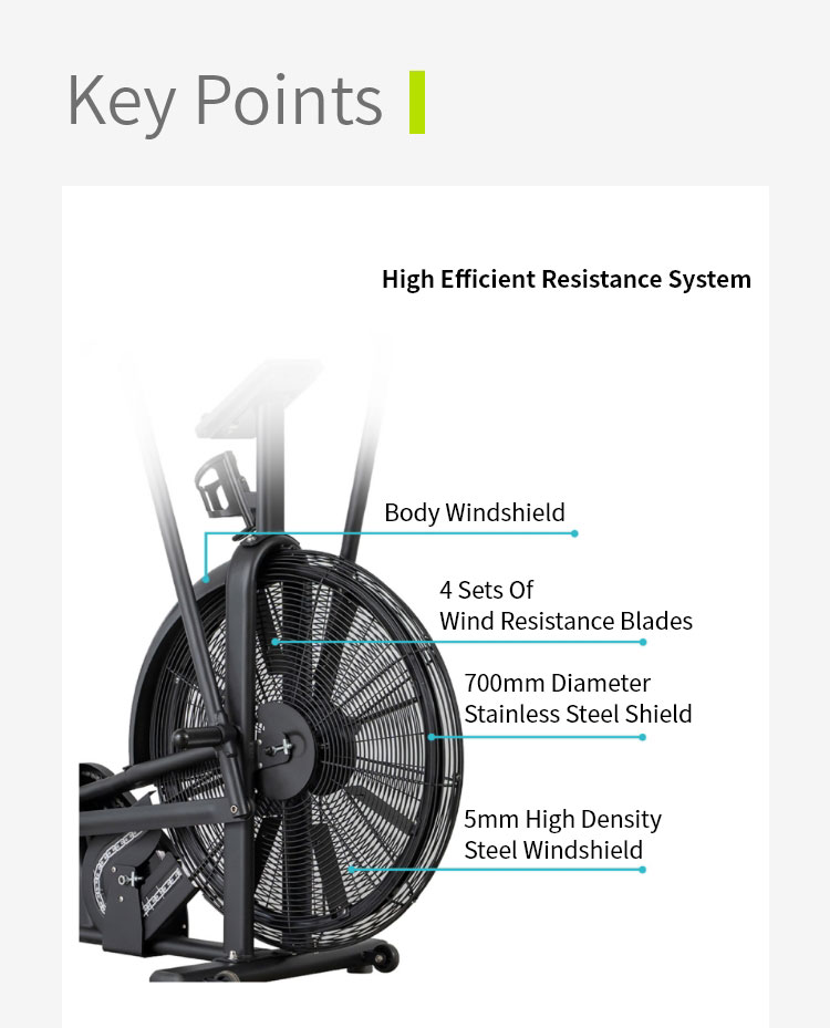 Bici di resistenza al vento aerobica per il fitness aerobico
